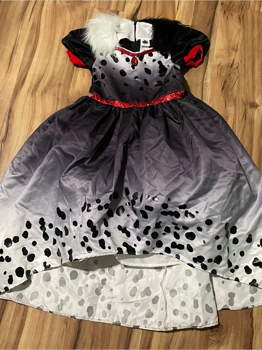 Disney Villains Cruella De Vil Costume Dress Girls Size M 8-10 Halloween
